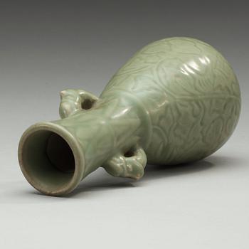 A celadon glazed vase, 18th Century or older.