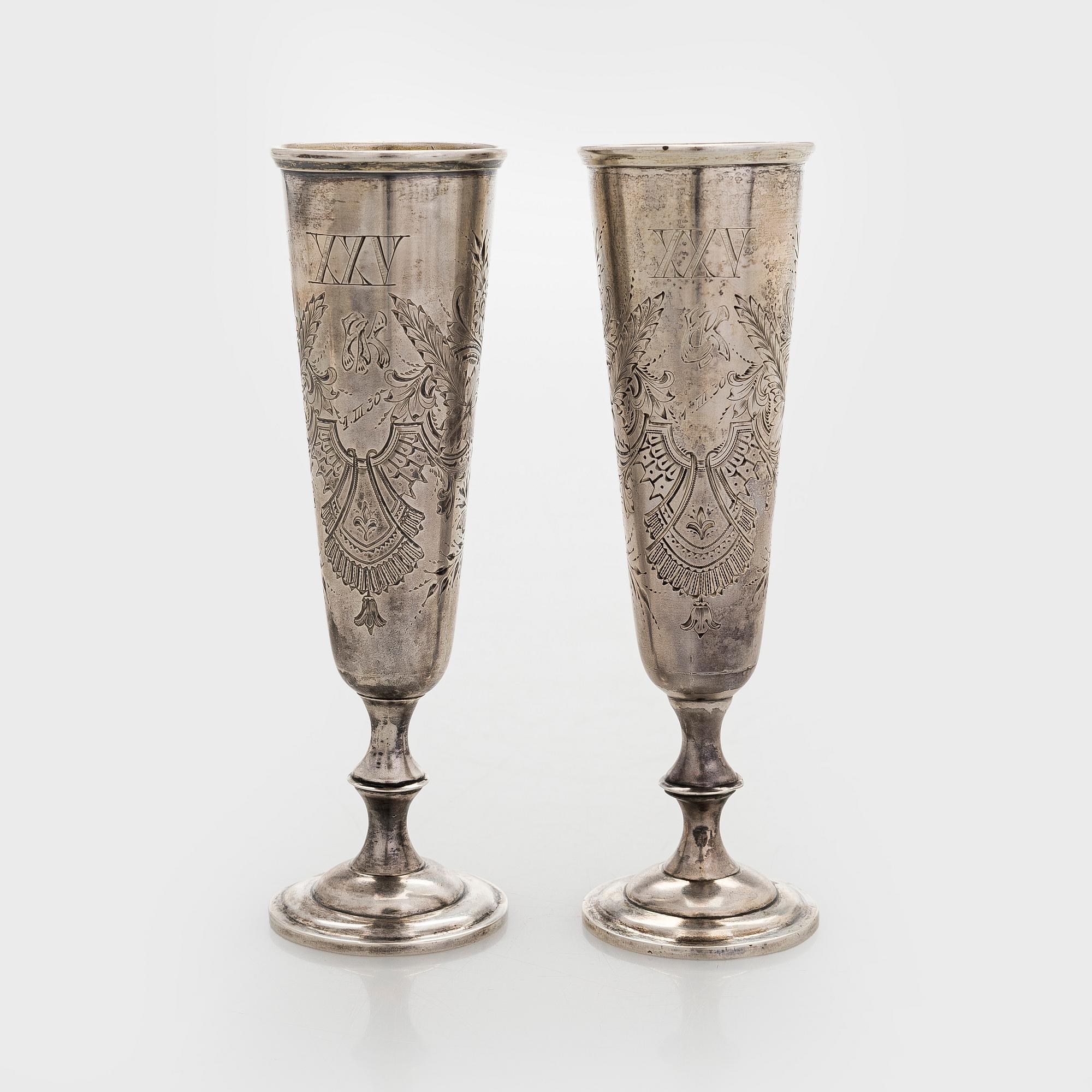 A pair of silver flutes, Wilhelm Porthan Vyborg 1989.