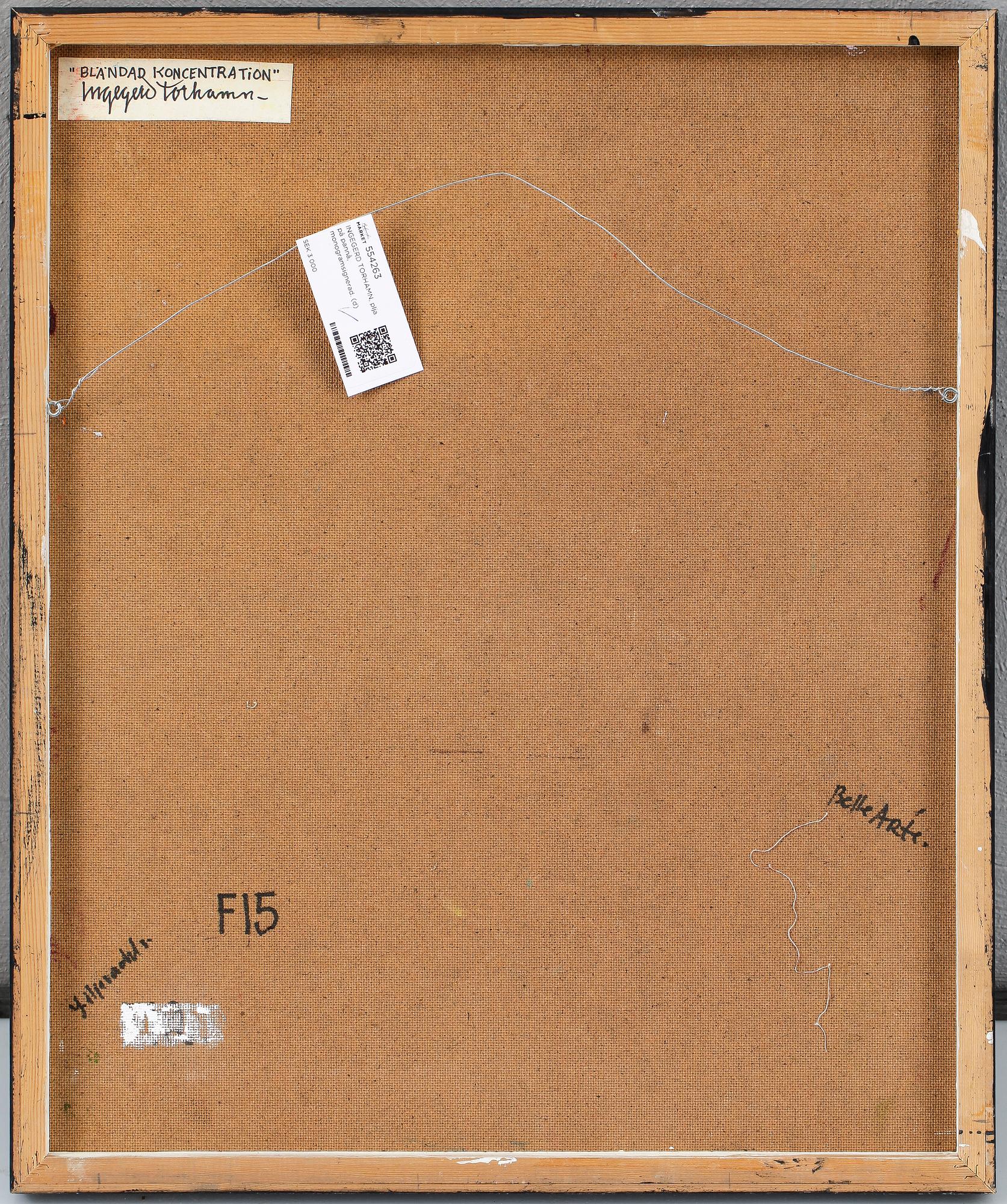 INGEGERD TORHAMN, plja på pannå, monogramsignerad.