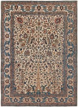 SEMI-ANTIQUE TABRIZ SOUF PART SILK (in relief). 286 x 212 cm.