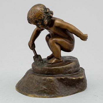 ANDERS JENSEN BUNDGAARD, skulptur, brons, monogramsignerad, daterad 10 juli 1912.