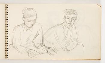 Lotte Laserstein, 4 skissböcker med blyertsteckningar.