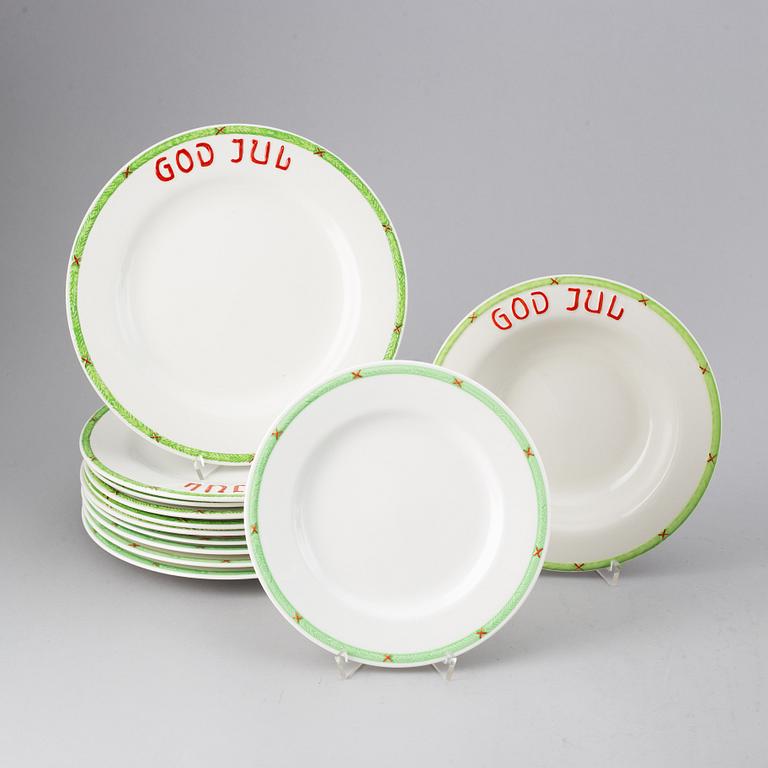 Julservis, 45 delar, porslin, "God Jul", Gustavsberg/Rörstrand.