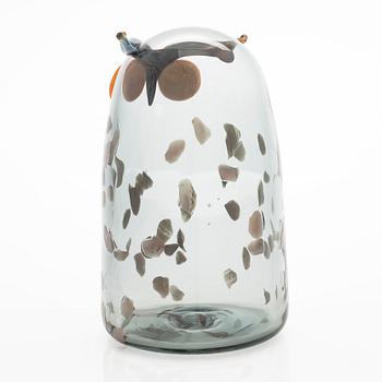 Oiva Toikka, glasfågel, "Long-eared owl", signerad O. Toikka Iittala.