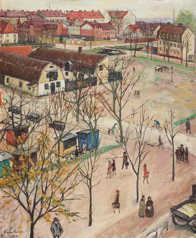 Agda Holst, "Utsikt över Östra Boulevarden, Kristianstad".