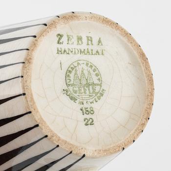 Eugen Trost, eleven coffee cups with three saucers, 'Zebra', Upsala-Ekeby Gefle.