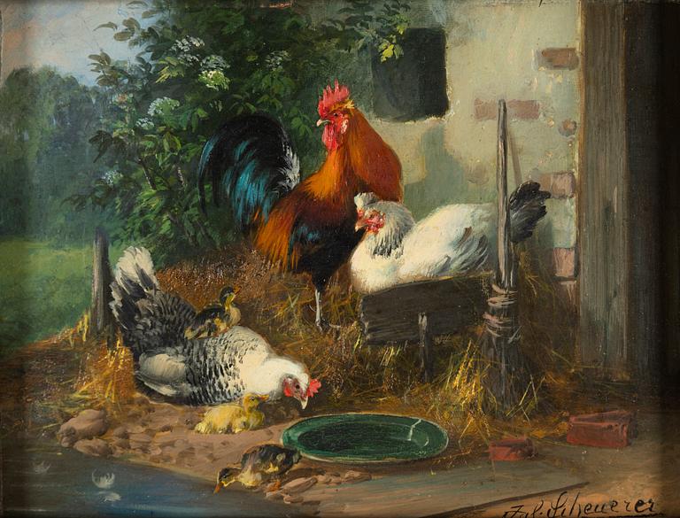 Julius Scheuerer, oil on panel, signed.