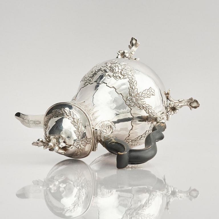 A Swedish 18th century silver coffee-pot, mark of Jacob Lampa, Stockholm 1777.