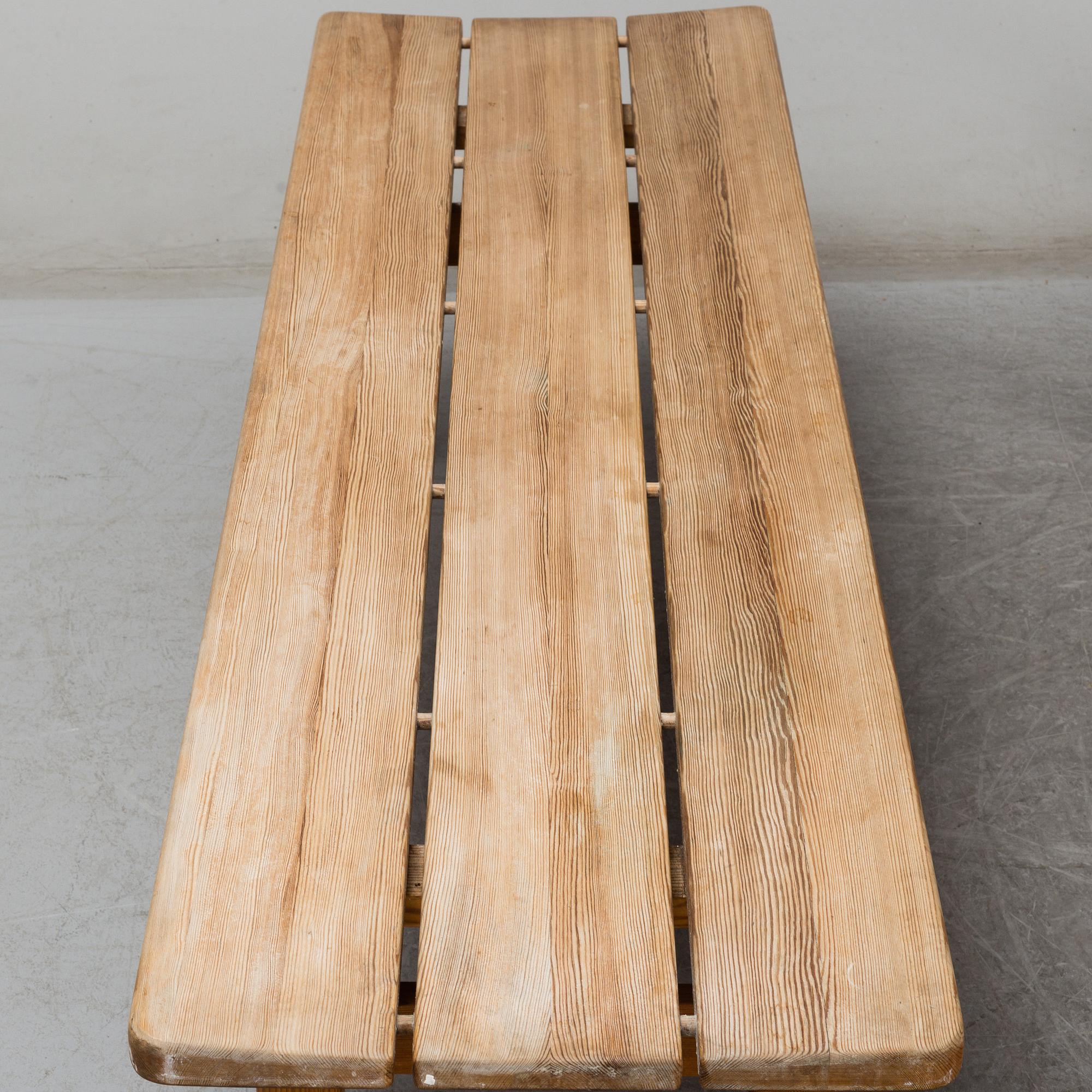 A pine dining table 'Asserbo' by Børge Mogensen, and bench, 1960s/1970s.