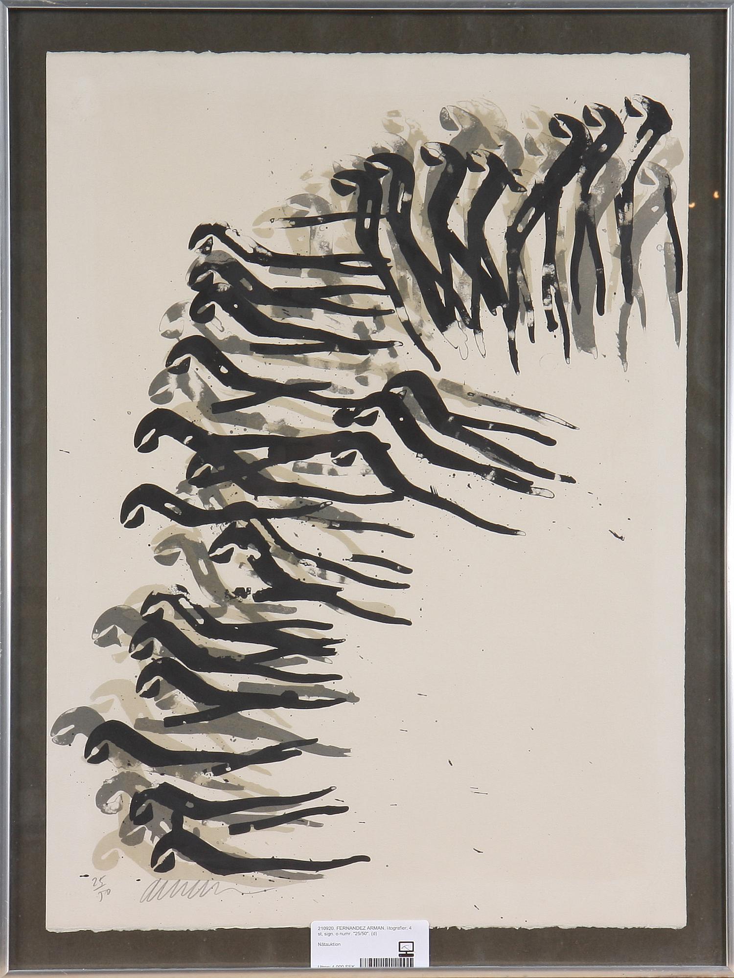 FERNANDEZ ARMAN, litografier, 4 st, sign. o numr. "25/50".