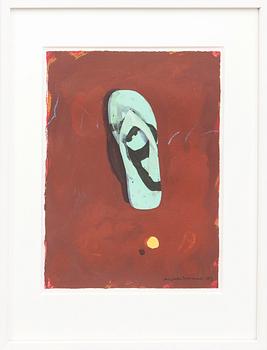 Lennart Aschenbrenner, mixed media signed and dated 09, and carpet approximately 202x143 cm.