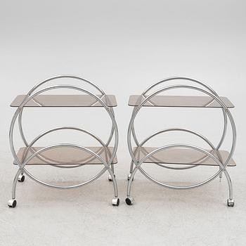 A pair of drinks trolleys, Ikea.