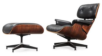 86. A Charles & Ray Eames 'Lounge chair and ottoman', Herman Miller, USA.
