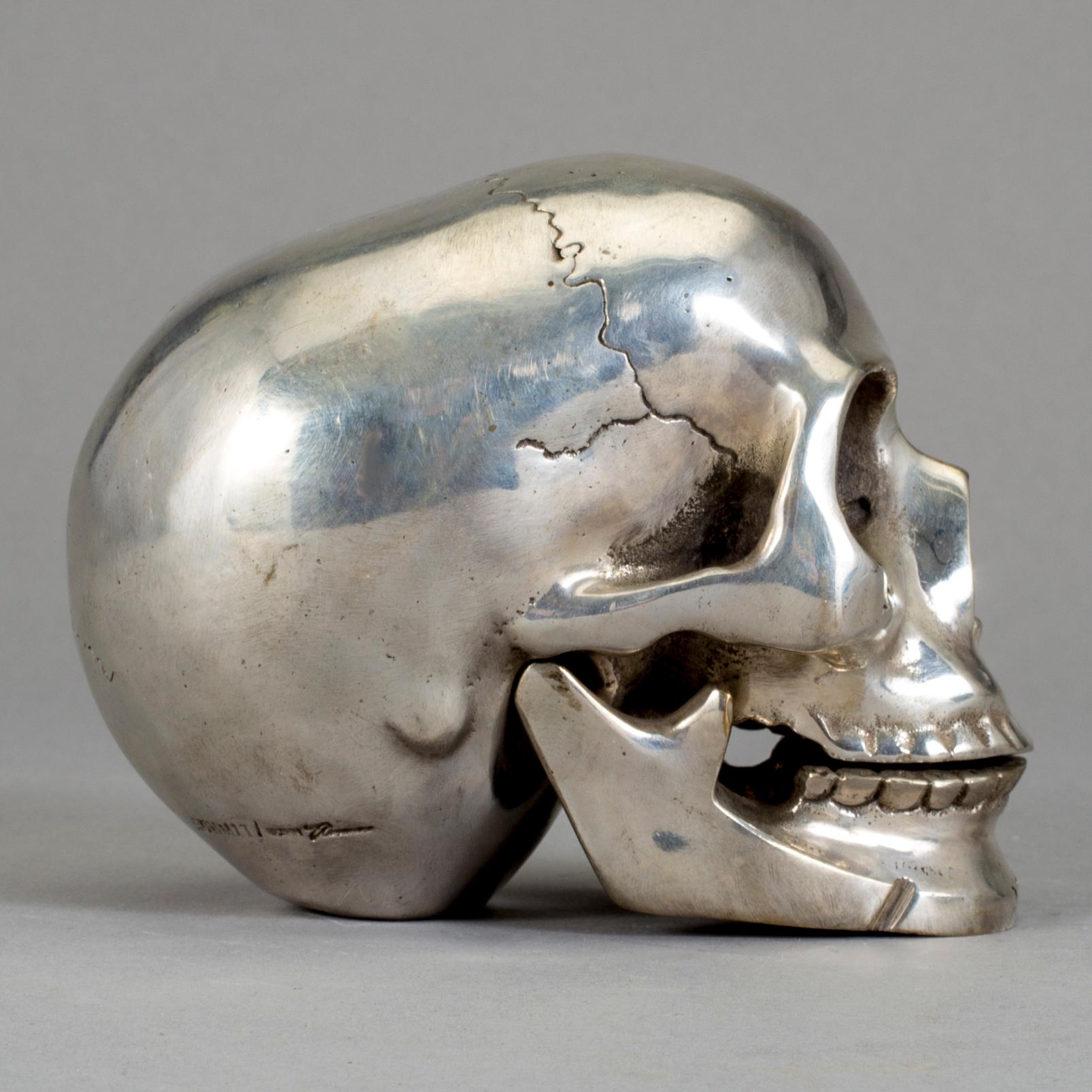 SKULPTUR, försilvrad metall, 1900/2000-tal.