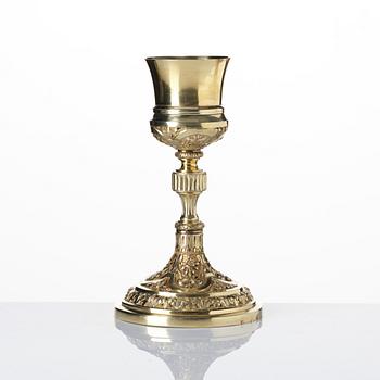 A Spanish colonial silver-gilt chalice, mark of Antonio Forcada y la Plaza, Mexico city, ca 1800.