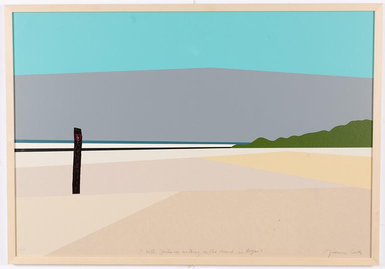 Franco Costa, "With Joshoua walking on the beach in Bergen".