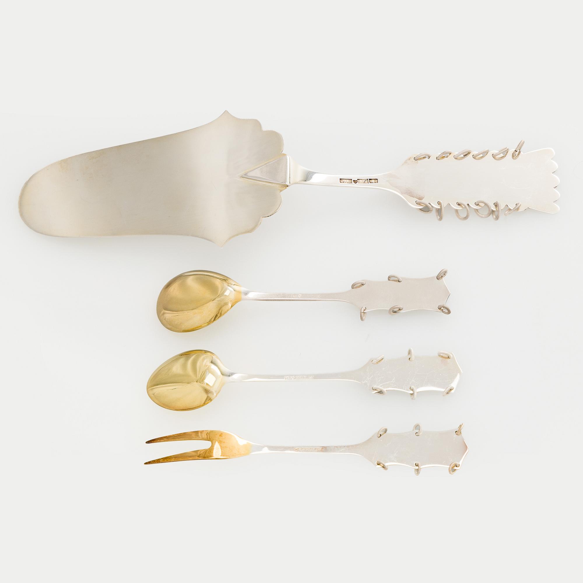 A 17-piece set of silver cutlery, Tornio and Turku, 1993 and 1984.