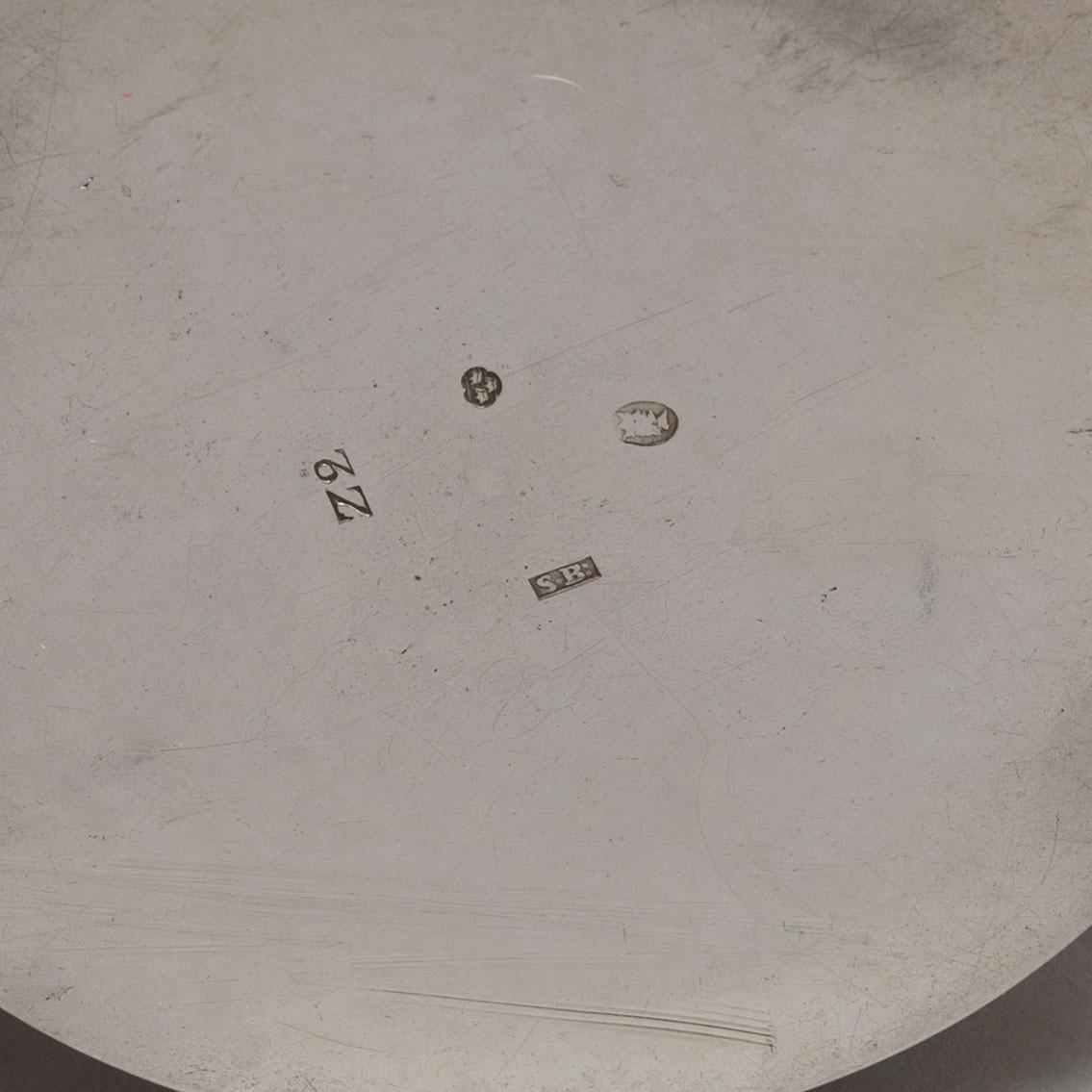 A pair of Swedish parcel-gilt silver boxen, mark of S Blomberg, Sthlm 1806 and JE Torsk, Sthlm 1843.