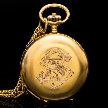 A PENDANT / POCKET WATCH, old cut diamonds, 14K gold. Borel Neuchatel & Cie.