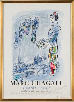 MARC CHAGALL, efter, affisch, signerad, gravör Charles Sorlier, Mourlot 1970.