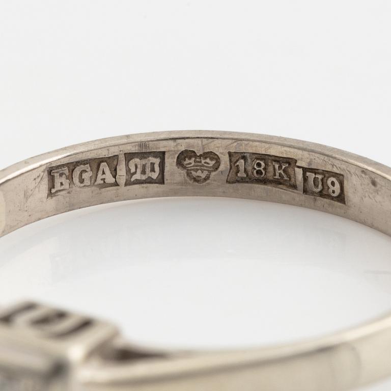 White gold and brilliant cut diamond ring.