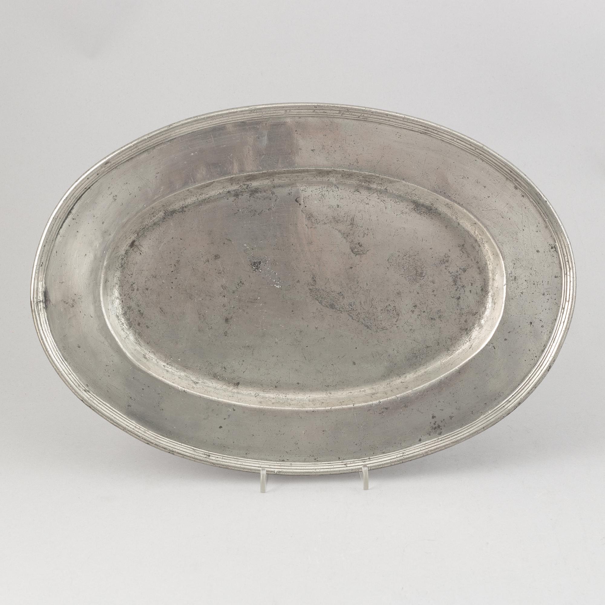 A group of six pewter dishes, different makers mark, most early 19th Century, Swedish/English.