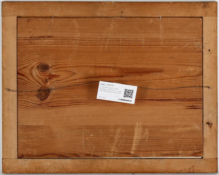 LITOGRAFISKA TRYCK, Tyskland, 1800-tal. En i ram från 1800-talets andra hälft.