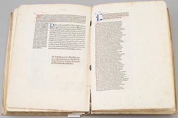 BOK, - Inkunabel, tryckt i Venedig 1481 Cicero: De Officiis.
