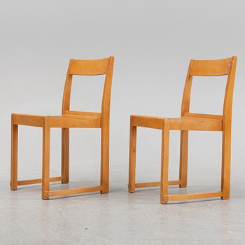 A set of six birch chairs, 'Orkesterstolen', designed by Sven Markelius, mid 20th Century.