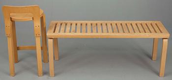 BÄNK samt PALL K65, Alvar Aalto, Artek, 1900-talets senare hälft.