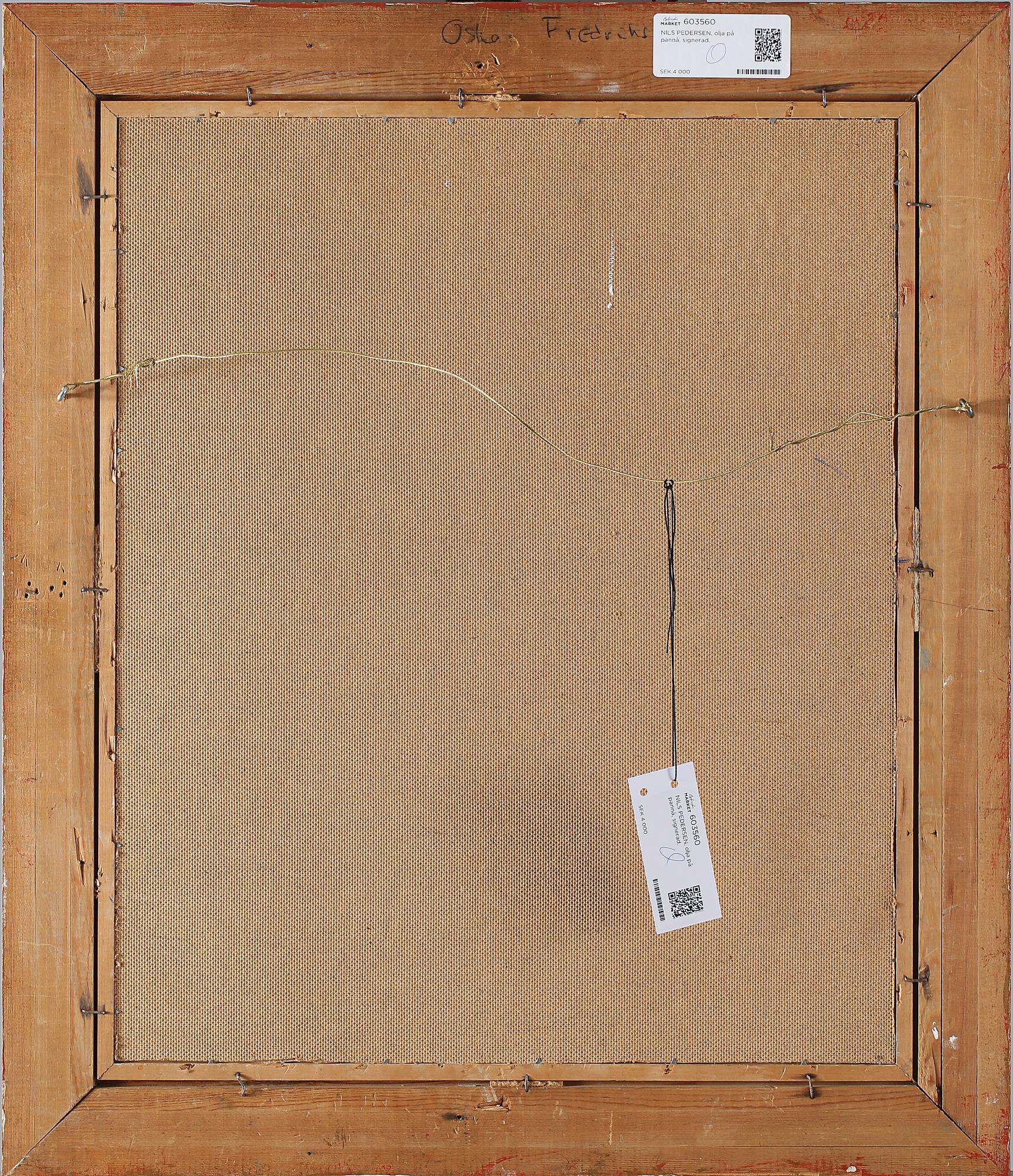 NILS PEDERSEN, olja på pannå, signerad.