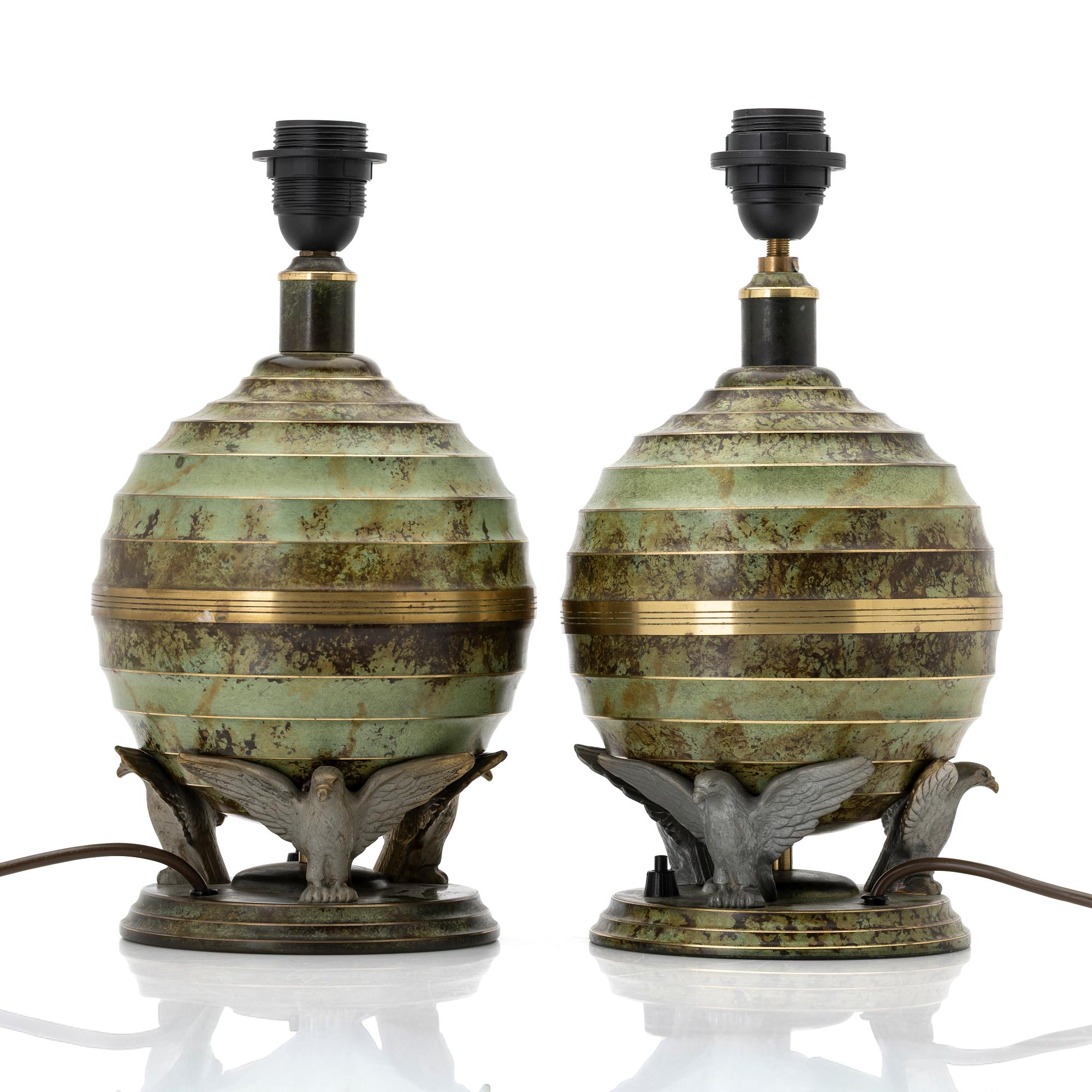 A pair of table lamps, Svenska Metallverken, 1930s/40s.
