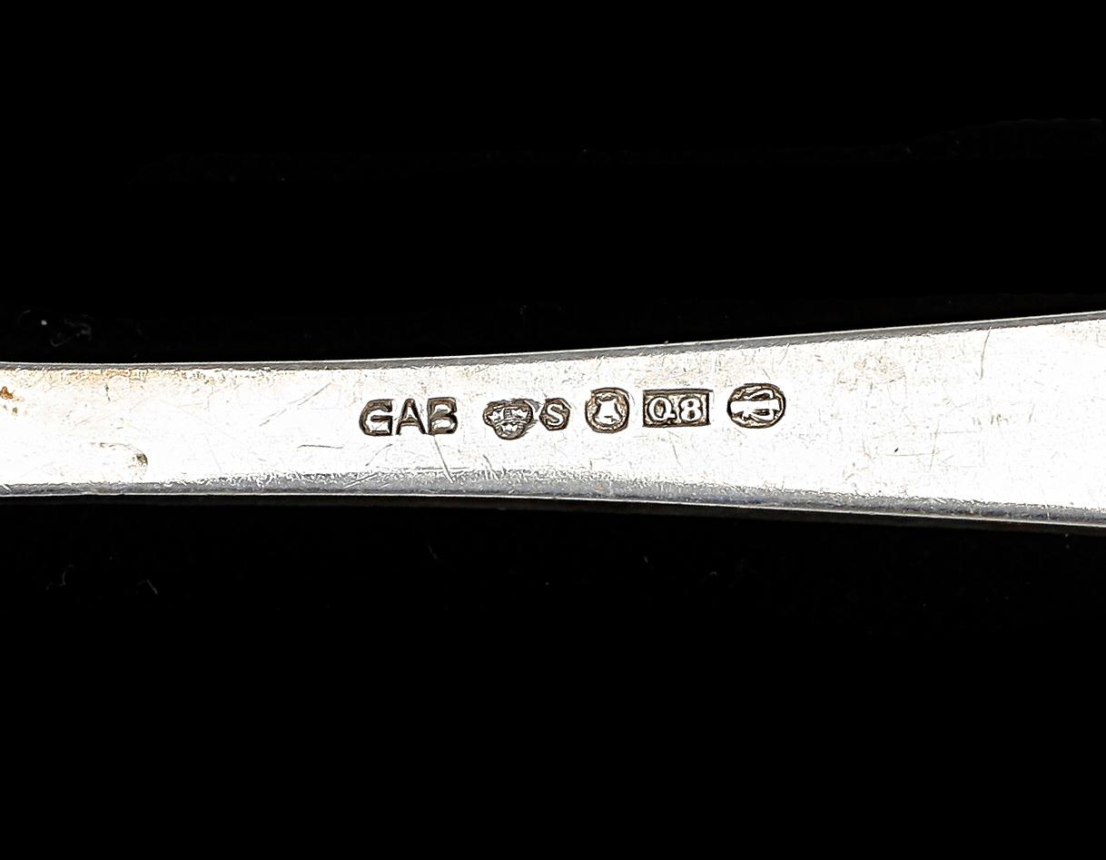 BESTICKSERVIS, 103 delar, silver, "Rosenholm", GAB, Stockholm 1900-talets mitt. Tot vikt ca 4300 g.