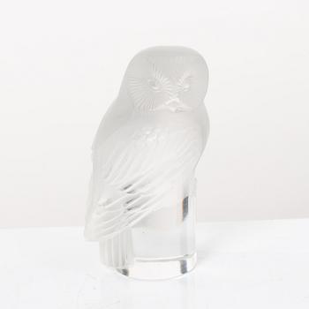 9 glass figurines, Lalique, France.