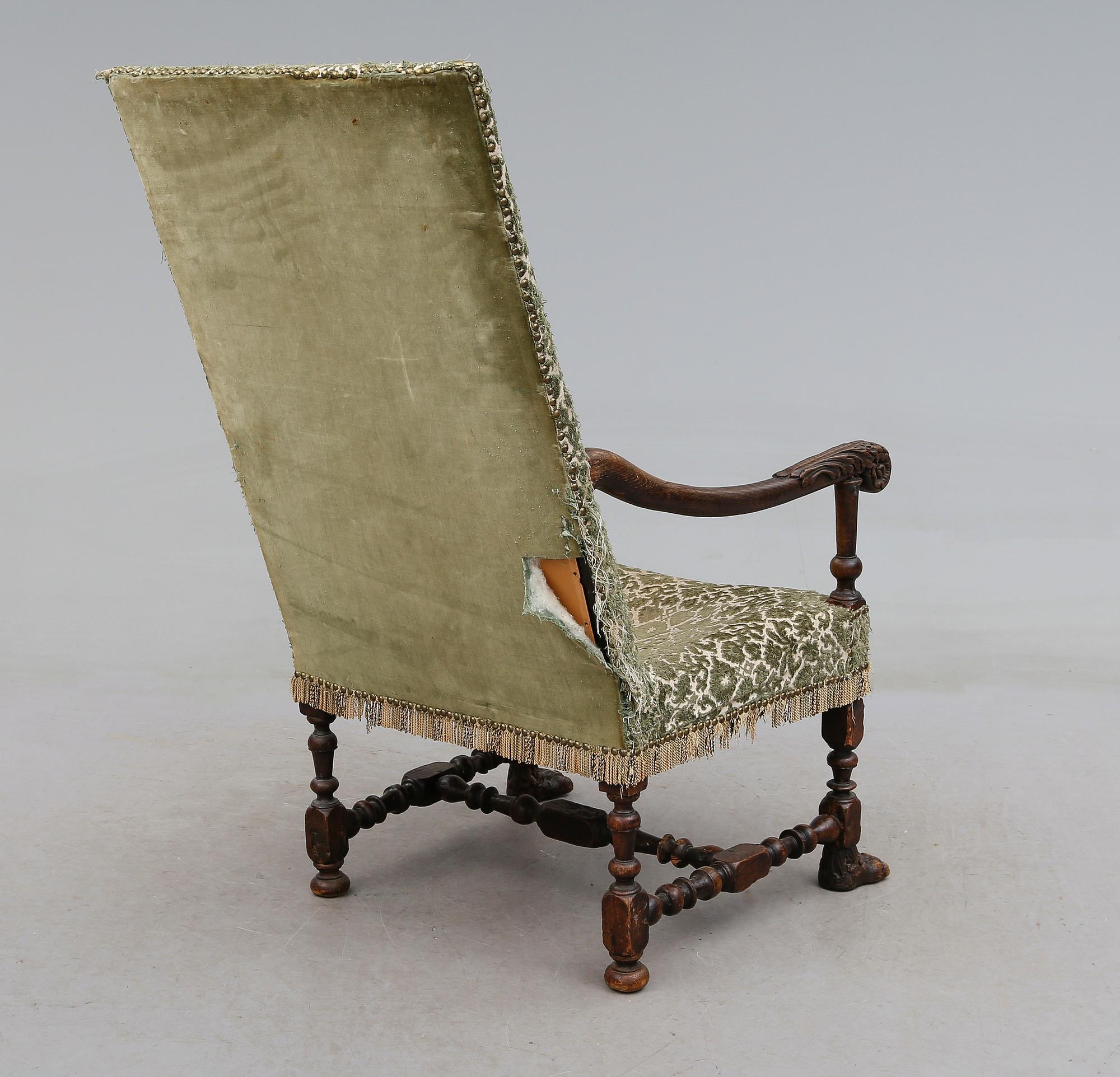 KARMSTOL, barockstil, 1800-talets andra hälft.