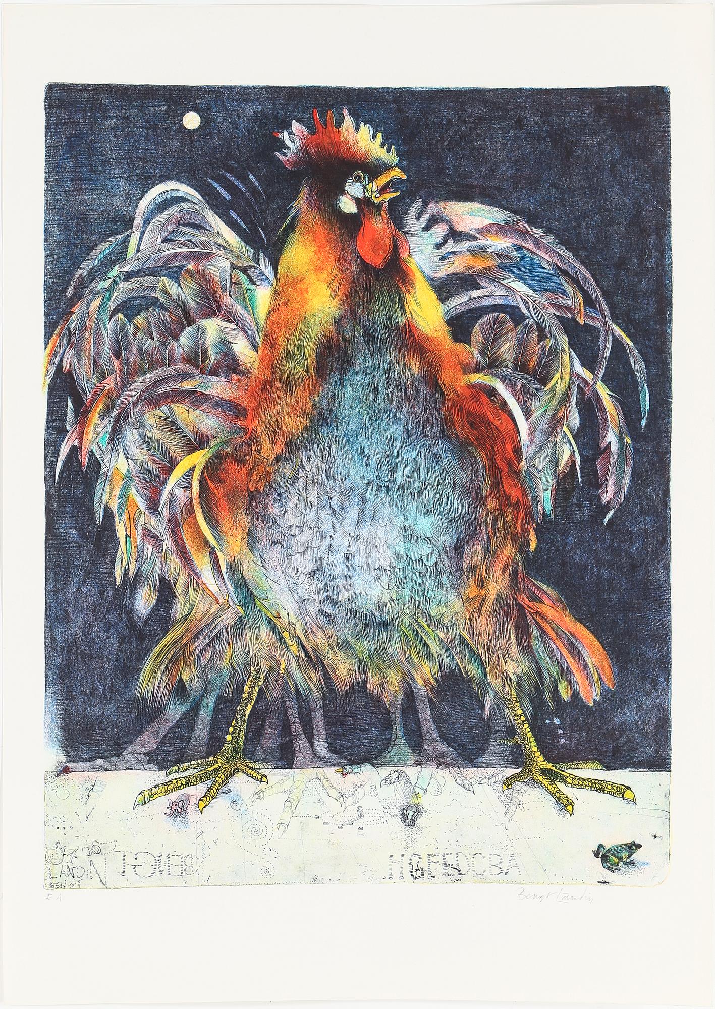 BENGT LANDIN, färglitografi, EA, signerad.