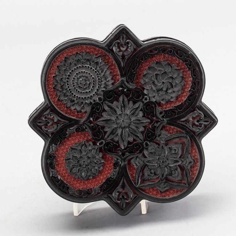 A Japanese lacquer box later part of the 19th/early 20th century.