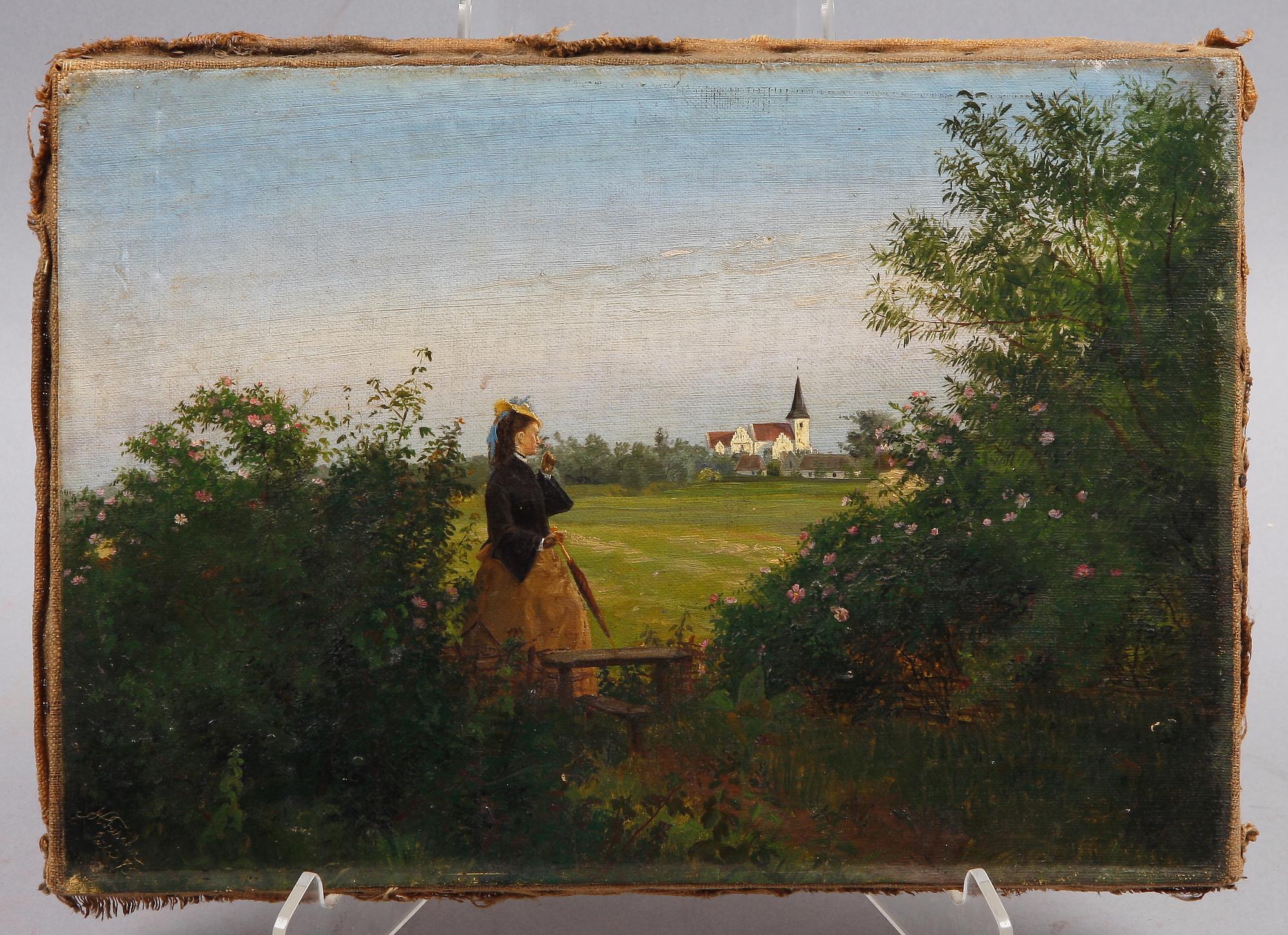 OKÄND KONSTNÄR, olja på duk. Sign M Fischer -75.