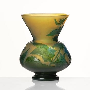 Emile Gallé, an Art Nouveau cameo glass vase, Nancy, France, ca 1900.