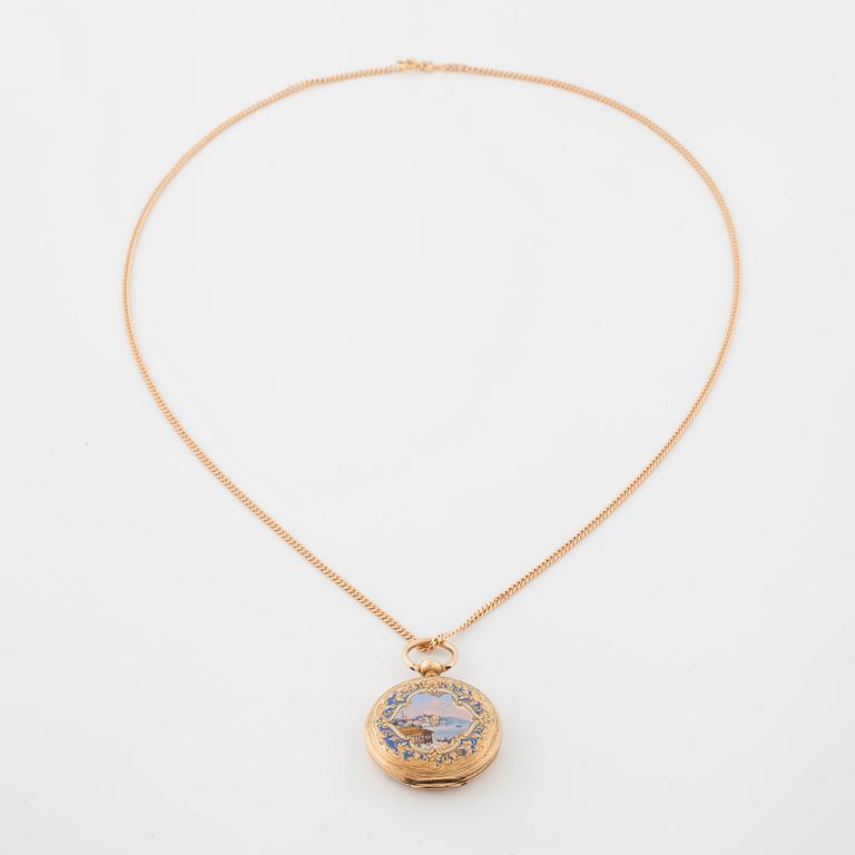 DUMONT GUINAND, CHAUX-DE-FONDS, hunting cased pocket watch, 37 mm.