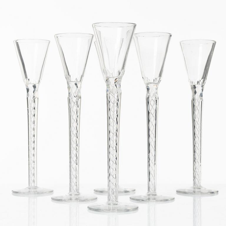 A set of six glasses, Anglo-Irish, 19th century.