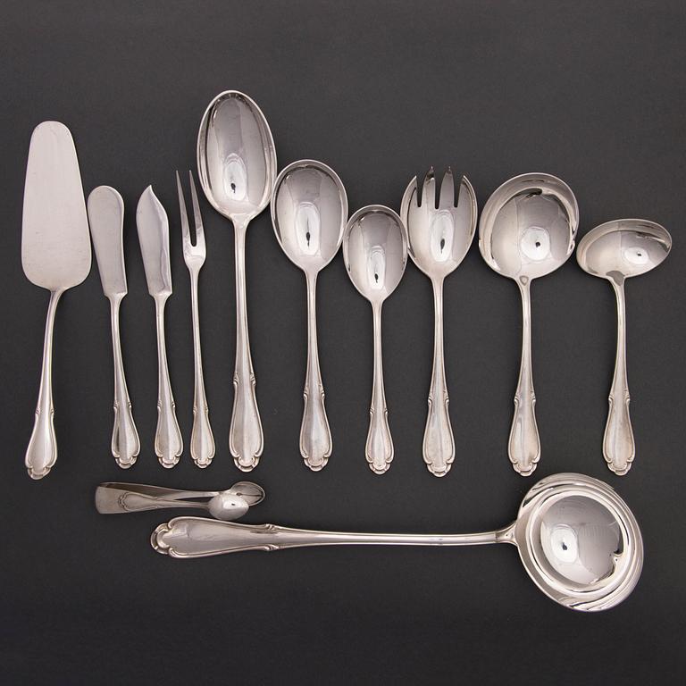 A 156-piece set of German silver flatware by Gebrüder Reiner, first half of 20th Century.