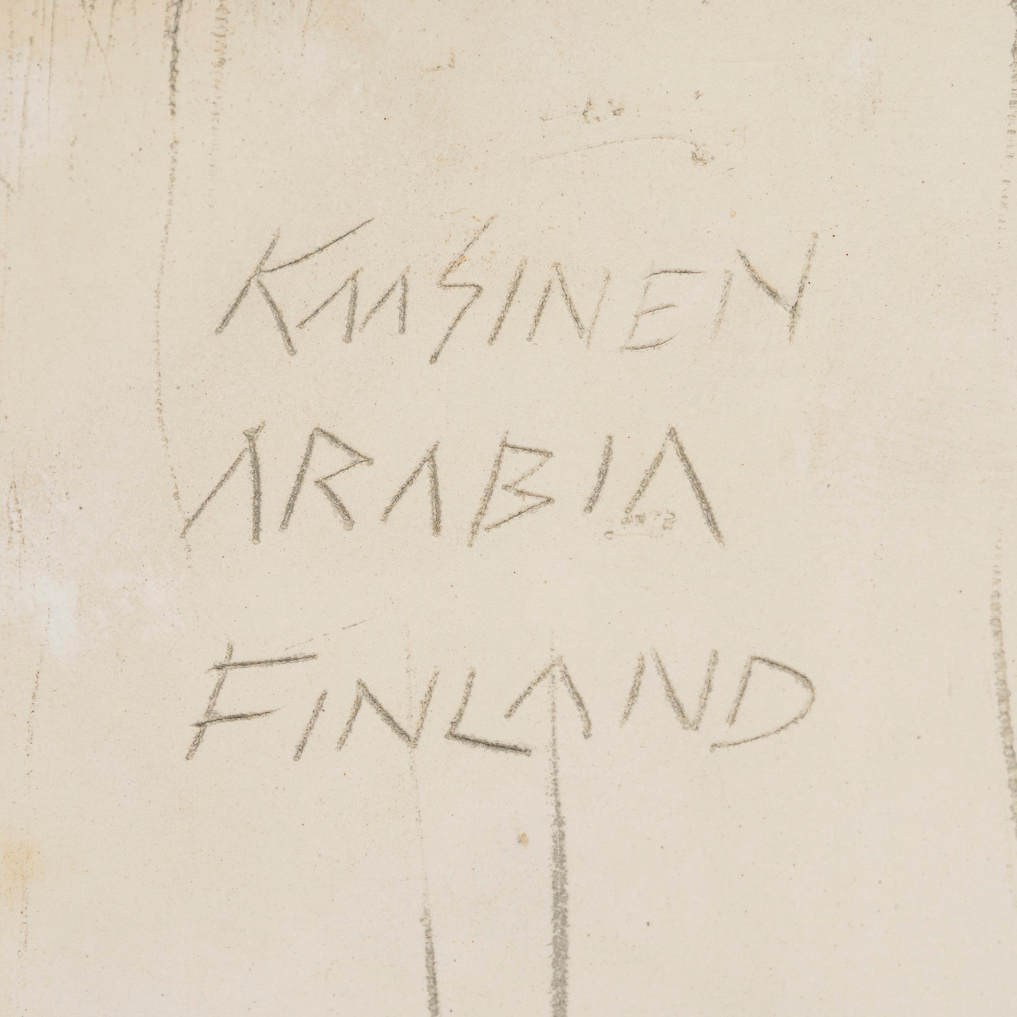Taisto Kaasinen, a stoneware relief signed Kaasinen Arabia Finland.