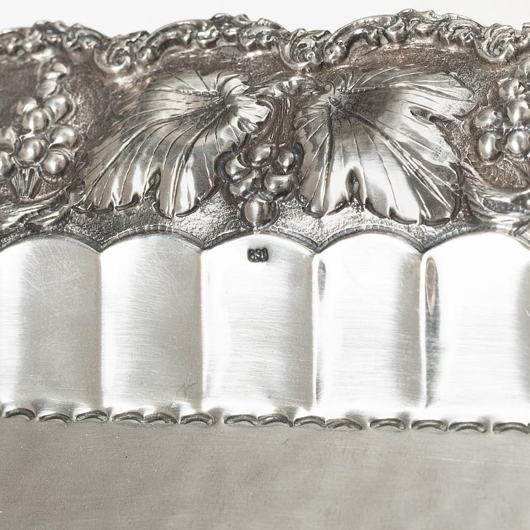 Tray, silver, 20th century.