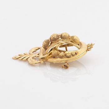 Brooch, 18K gold, GD, Gustaf Dahlgren, Malmö 1874.