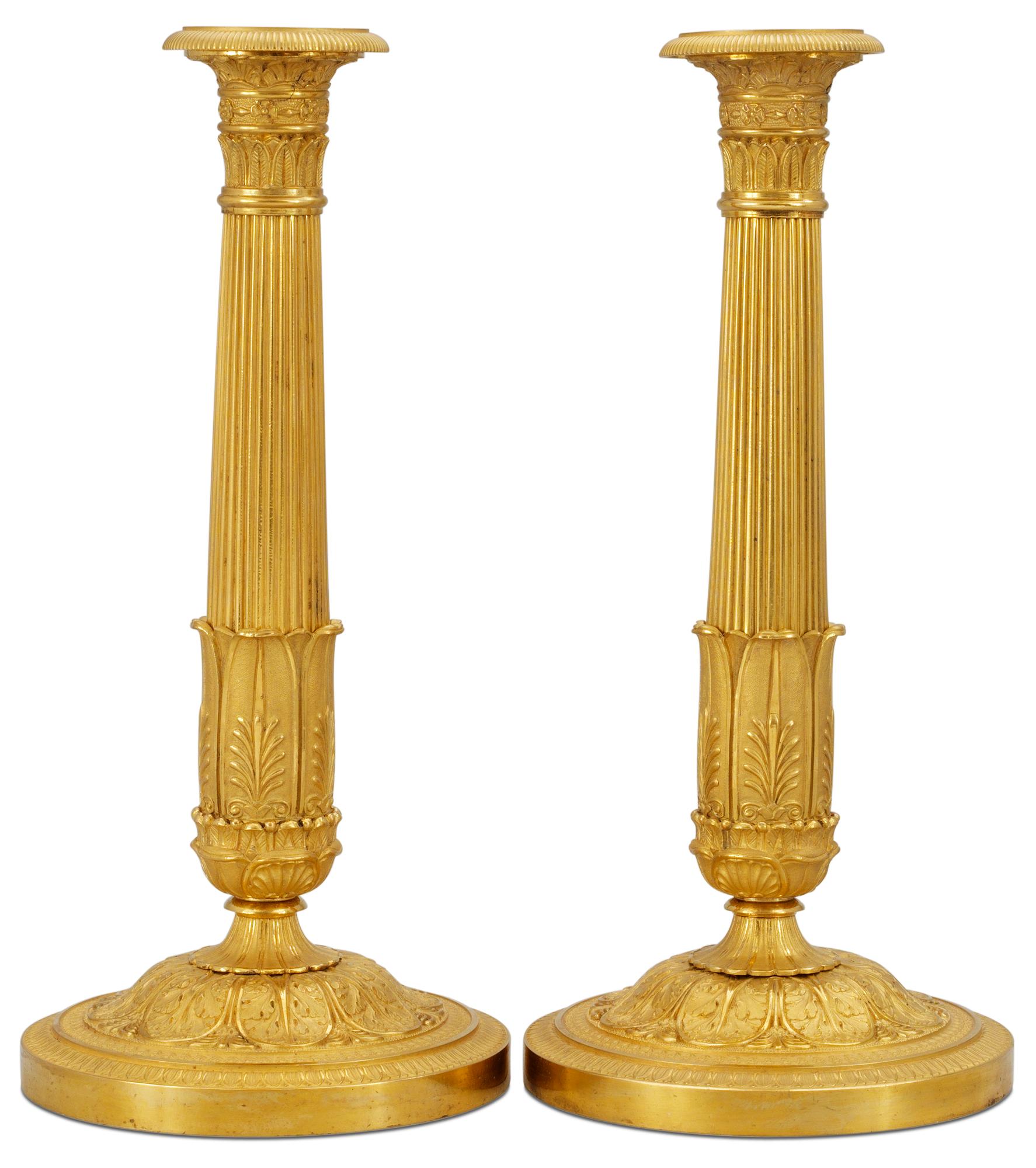 A pair of Empire candlesticks.