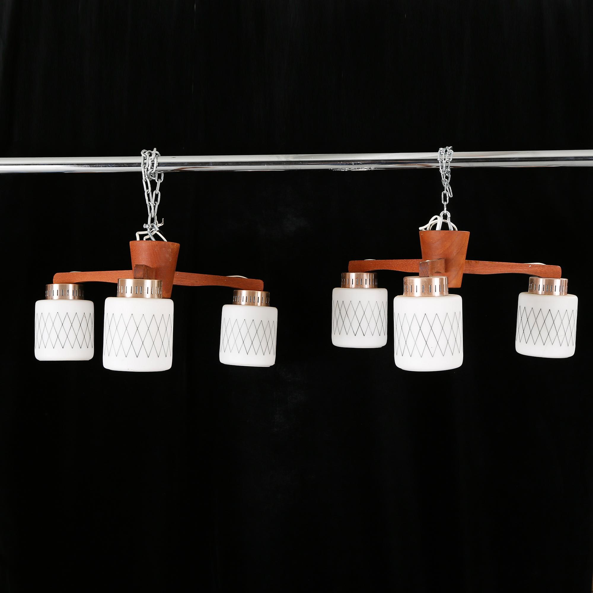 A pair of 1950/60s ceiling lamps.