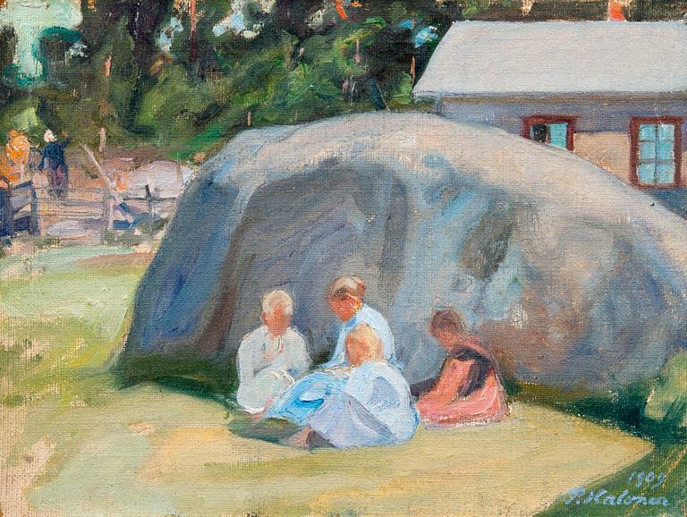 Pekka Halonen, CHILDREN PLAYING IN THE YARD.