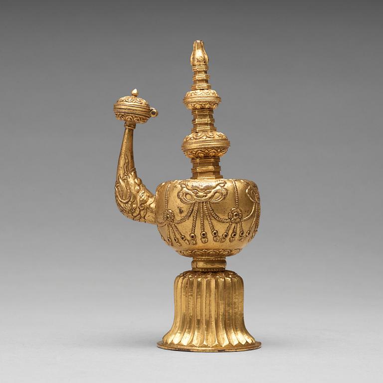BUMPA, förgylld koppar. Tibet, 1800-tal.