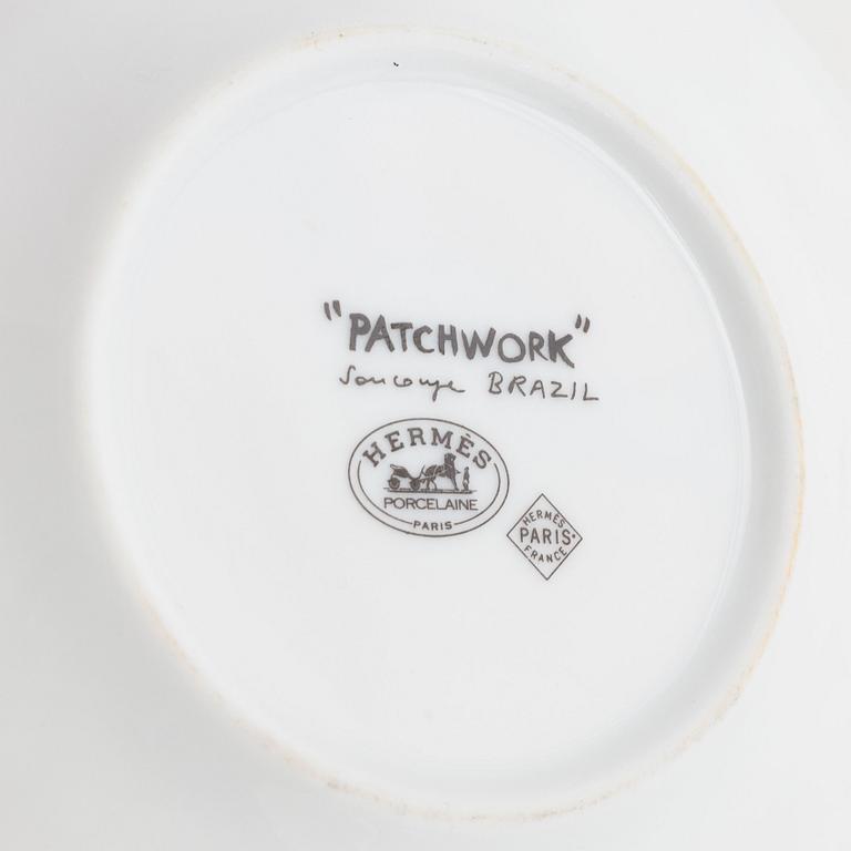 Hermès, "Patchwork", 6 st kaffekoppar med fat, porslin, Frankrike, 1900-tal.